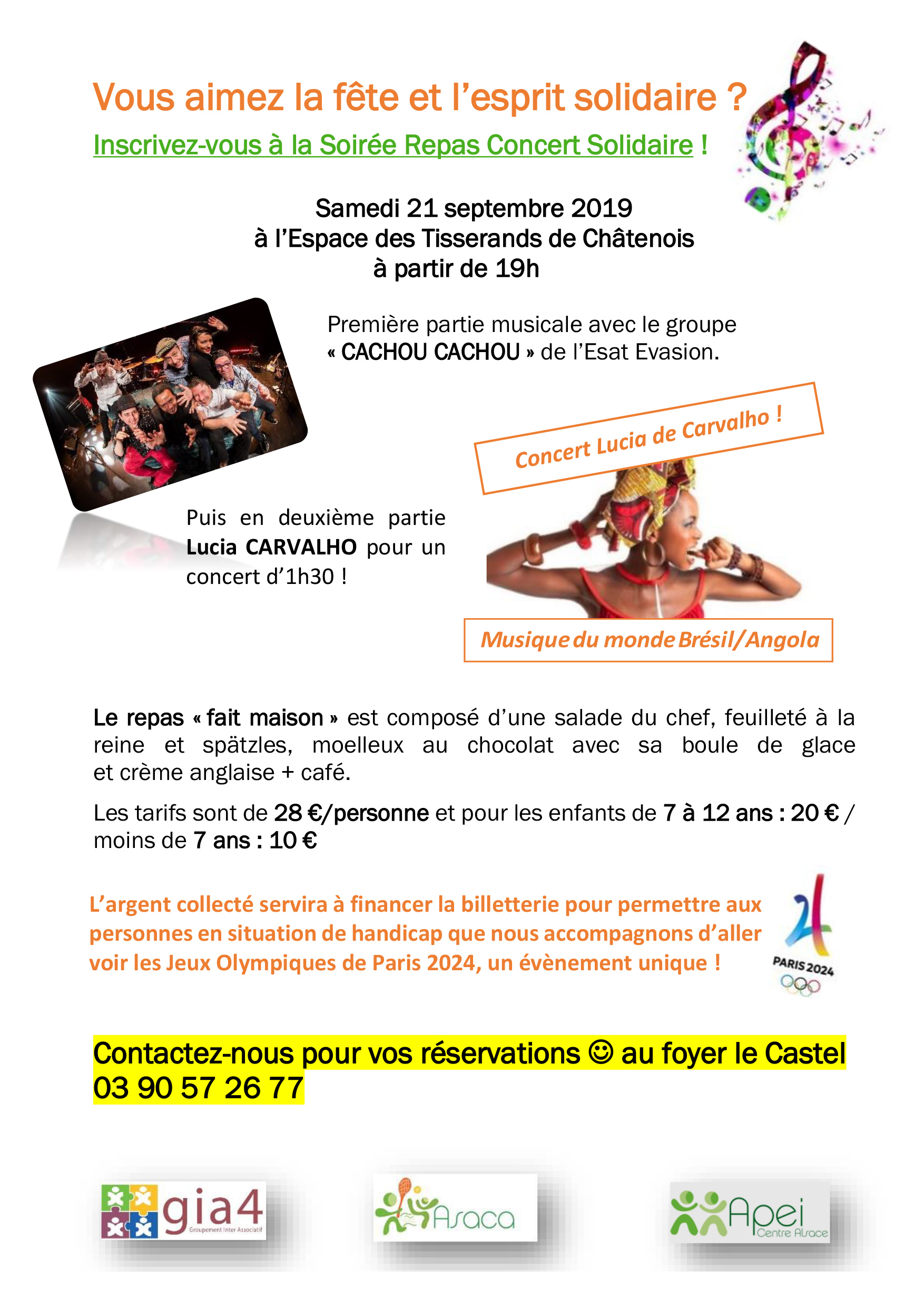 Flyer Soirée Repas Concert Solidaire