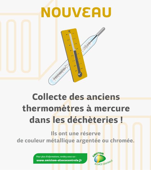 Collecte des anciens thermomètres à mercure dans les déchèteries du SMICTOM