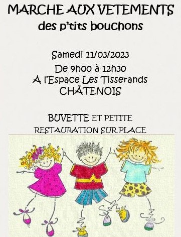 2023-03-11 Marché aux vêtements Les P'tits bouchons affiche 2