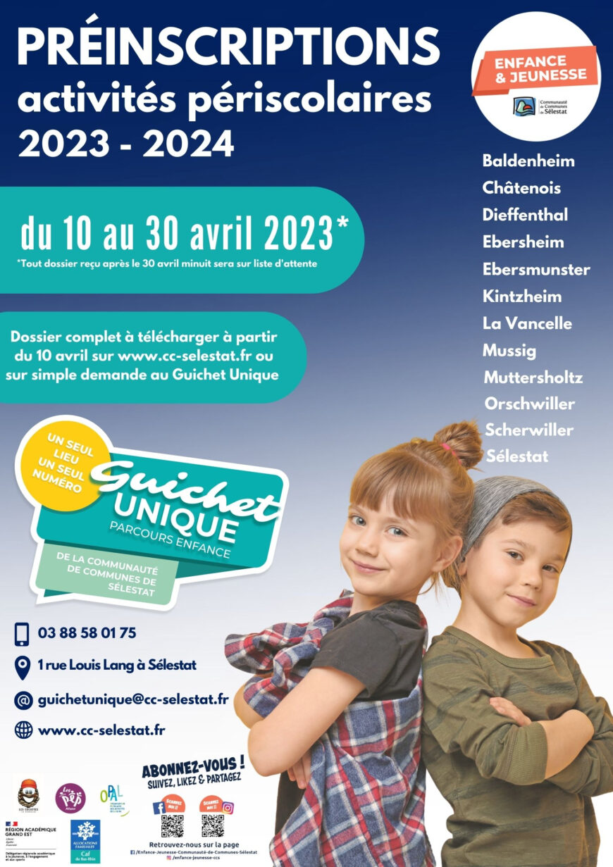 Préinscriptions aux activités périscolaires 2023-2024
