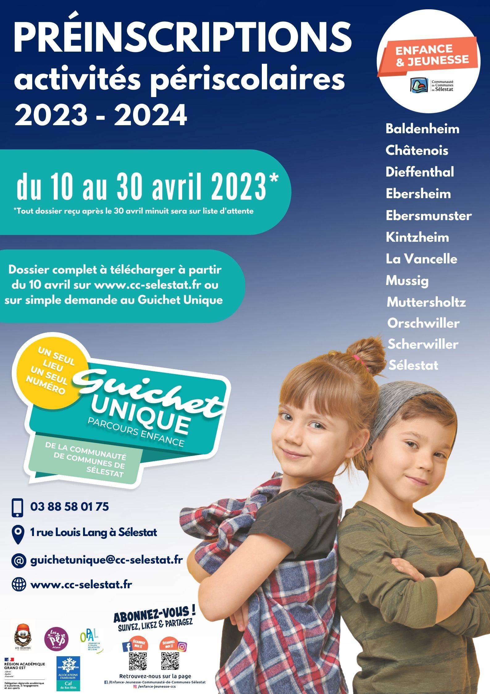 Affiche préinscriptions périscolaires 2023-2024