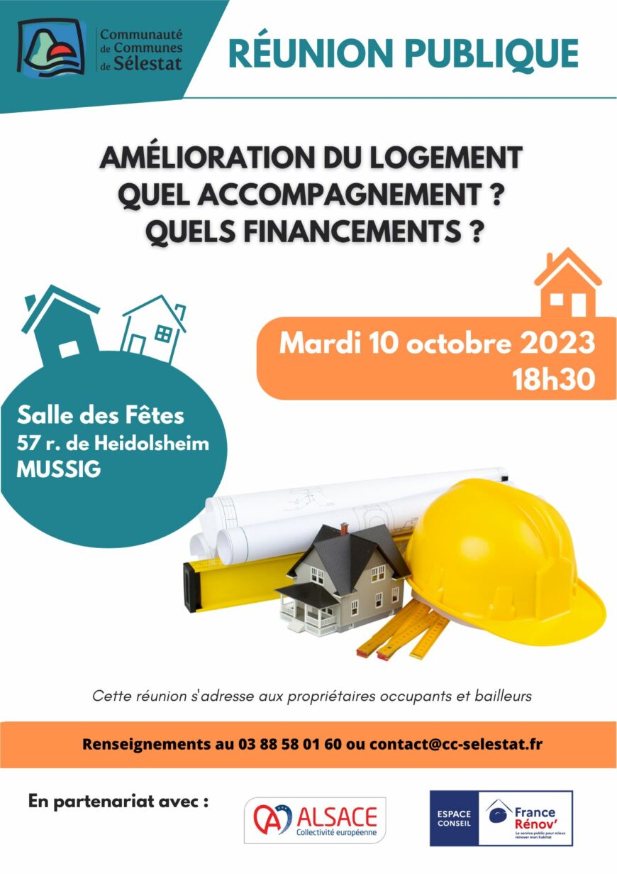 Réunion publique “HABITAT” à MUSSIG le 10/10/23