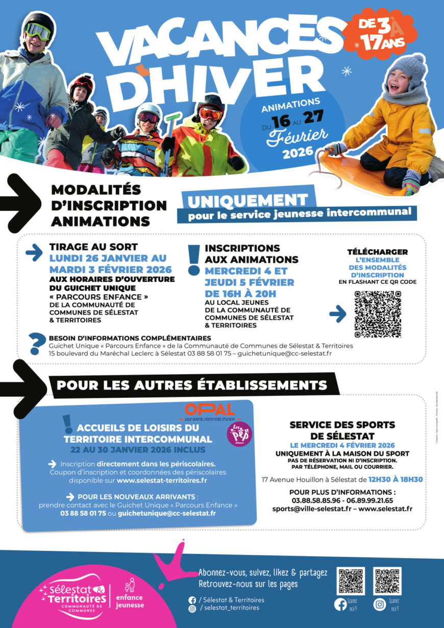 Animations vacances scolaires Hiver 2026