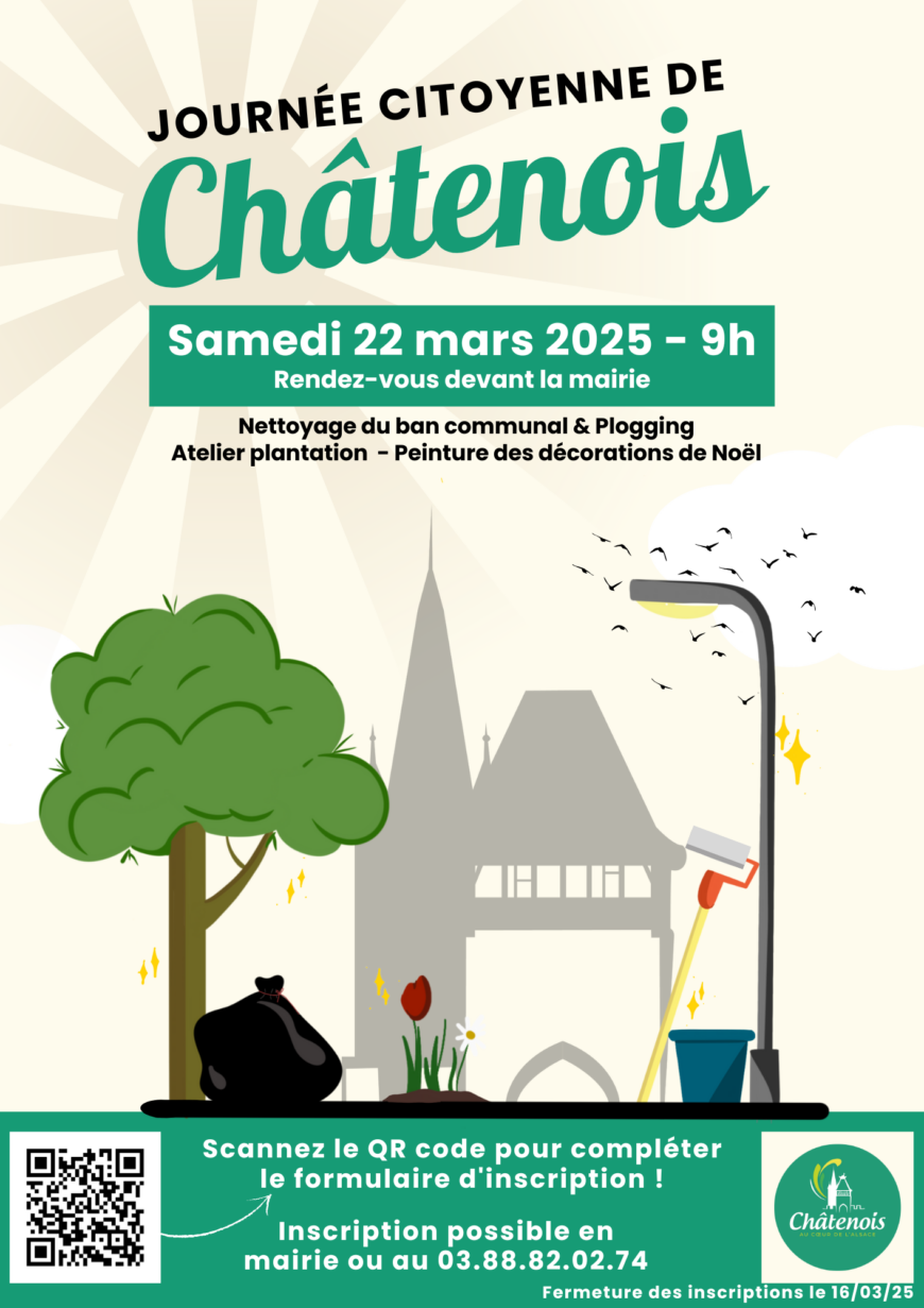 Inscriptions ouvertes pour la Journée Citoyenne à Châtenois : Mobilisez-vous !