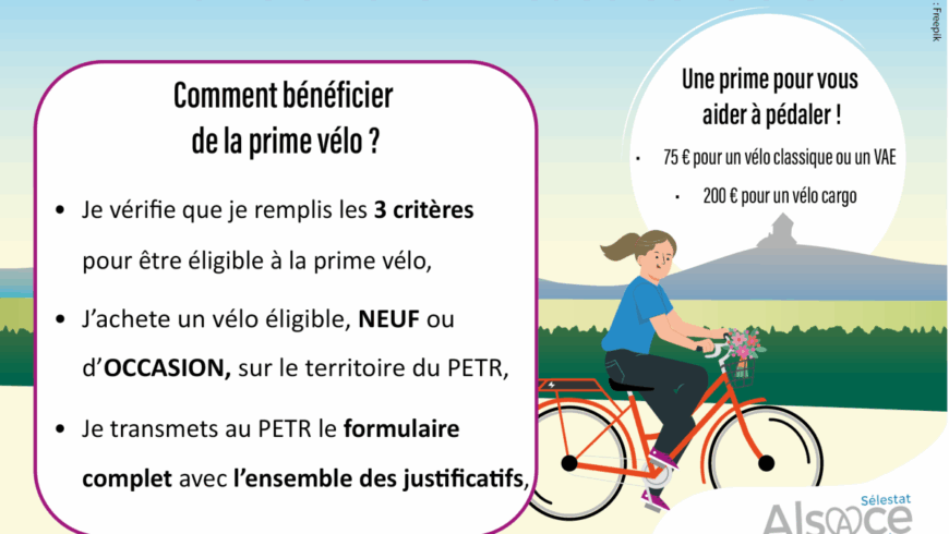Bénéficiez d’une prime à l’achat d’un vélo en Alsace centrale !