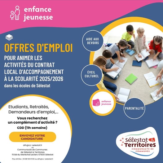 Offre d’emploi – Accompagnement à la scolarité