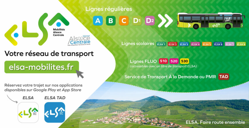 ELSA, le réseau de transport en Alsace Centrale : infos et nouveautés