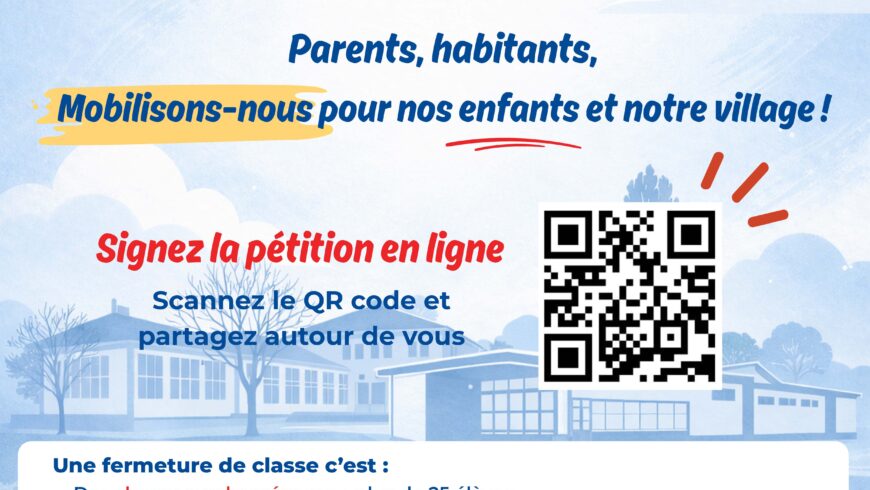 Pétition contre la fermeture d'une classe de maternelle