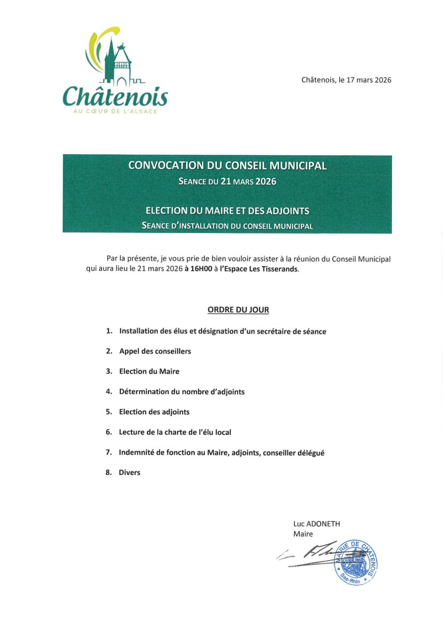 Conseil Municipal du 21 mars 2026