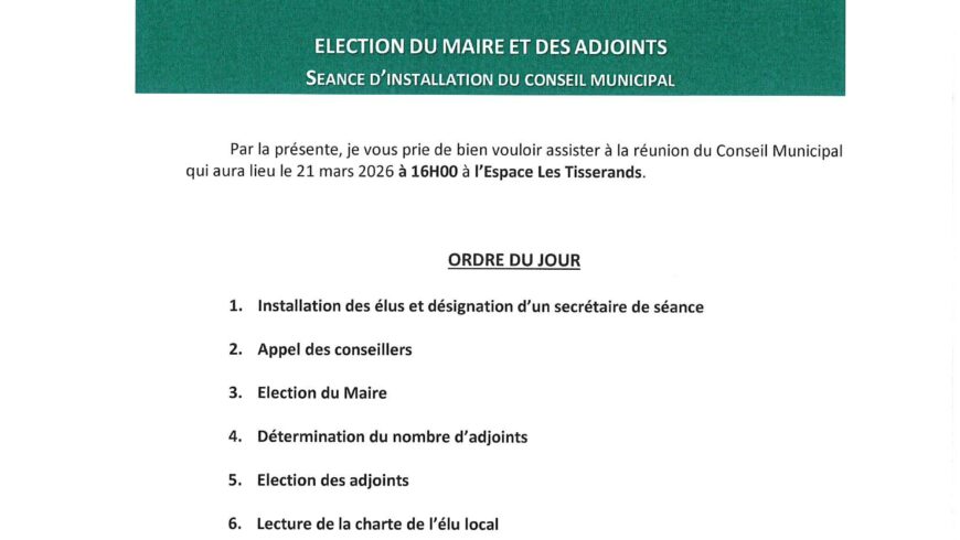 Conseil Municipal du 21 mars 2026