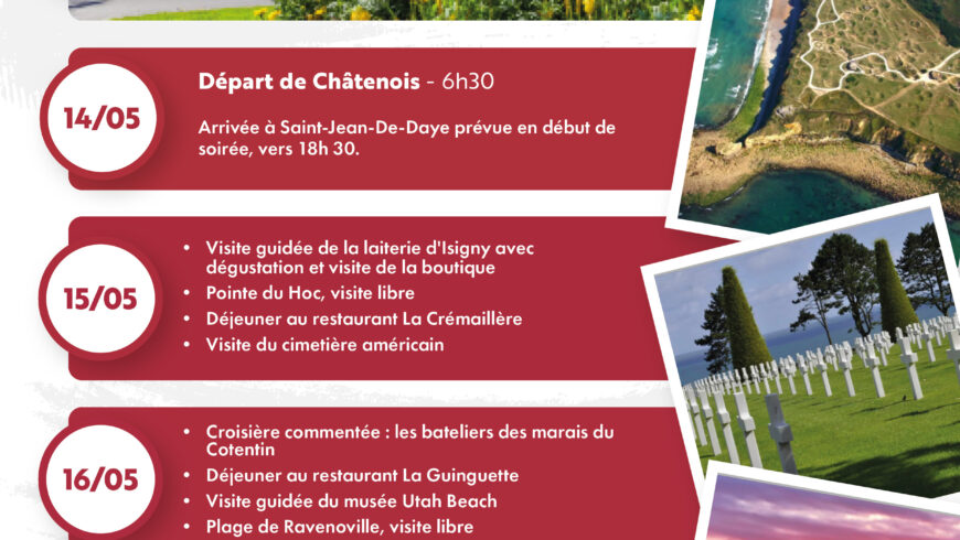 Voyage à Saint-Jean-de-Daye : inscrivez-vous dès aujourd'hui !
