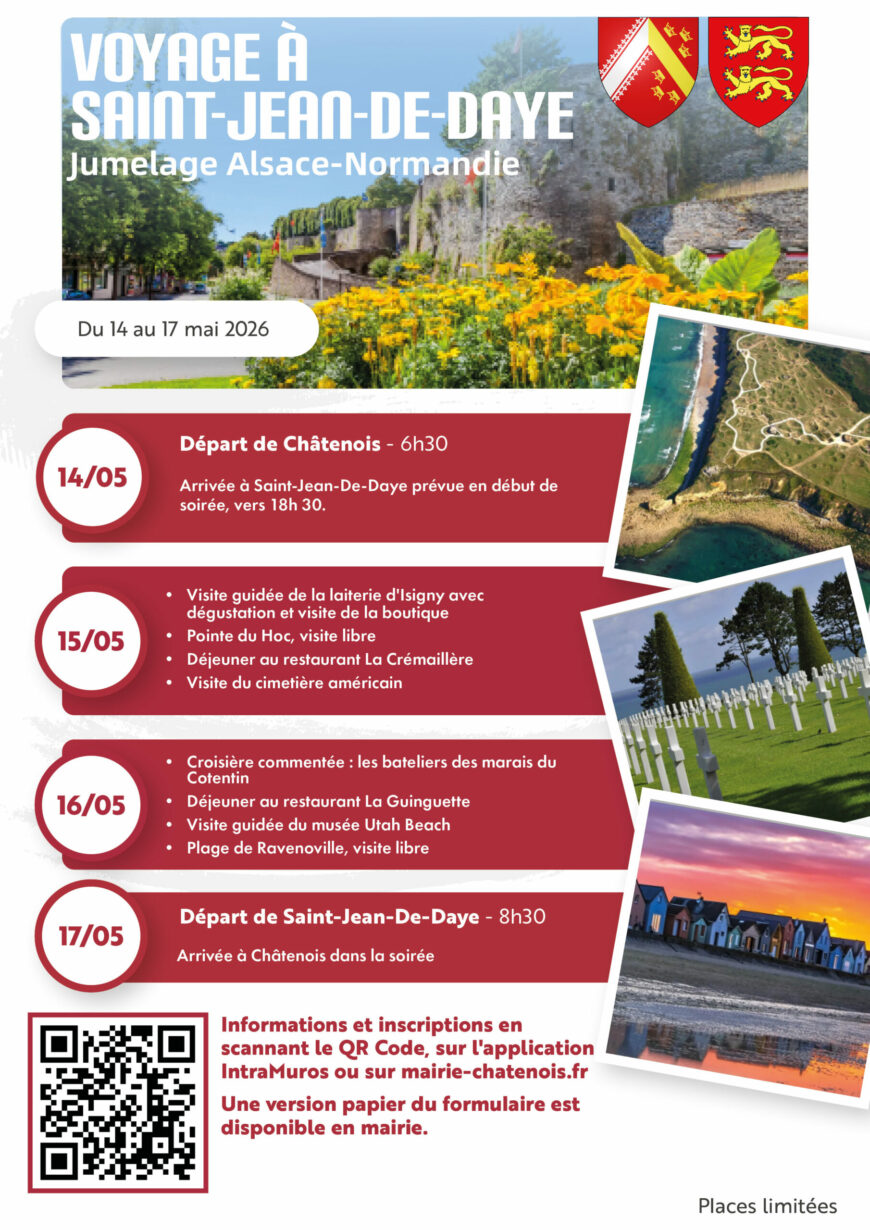 Voyage à Saint-Jean-de-Daye : inscrivez-vous dès aujourd&rsquo;hui !