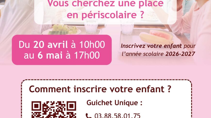 Inscriptions périscolaires 2026-2027 
