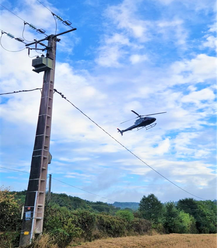 Inspection du réseau électrique par hélicoptère
